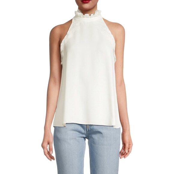 Ungaro Silk Eyelash Lace Halterneck Top - Picture 1 of 13